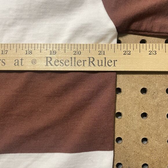 A.P.C. Rue Madame Paris Men Unisex T-Shirt Portugal Stripe Brown & White Medium - Picture 6 of 7